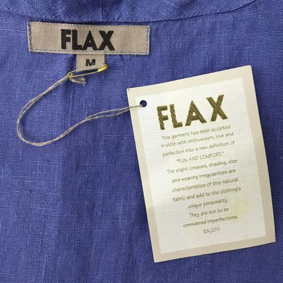 FLAX Lithuanian Linen Hoodie Jacket Wmn M Periwinkle Full Zip Lagenlook BOHO NWT - Picture 4 of 16